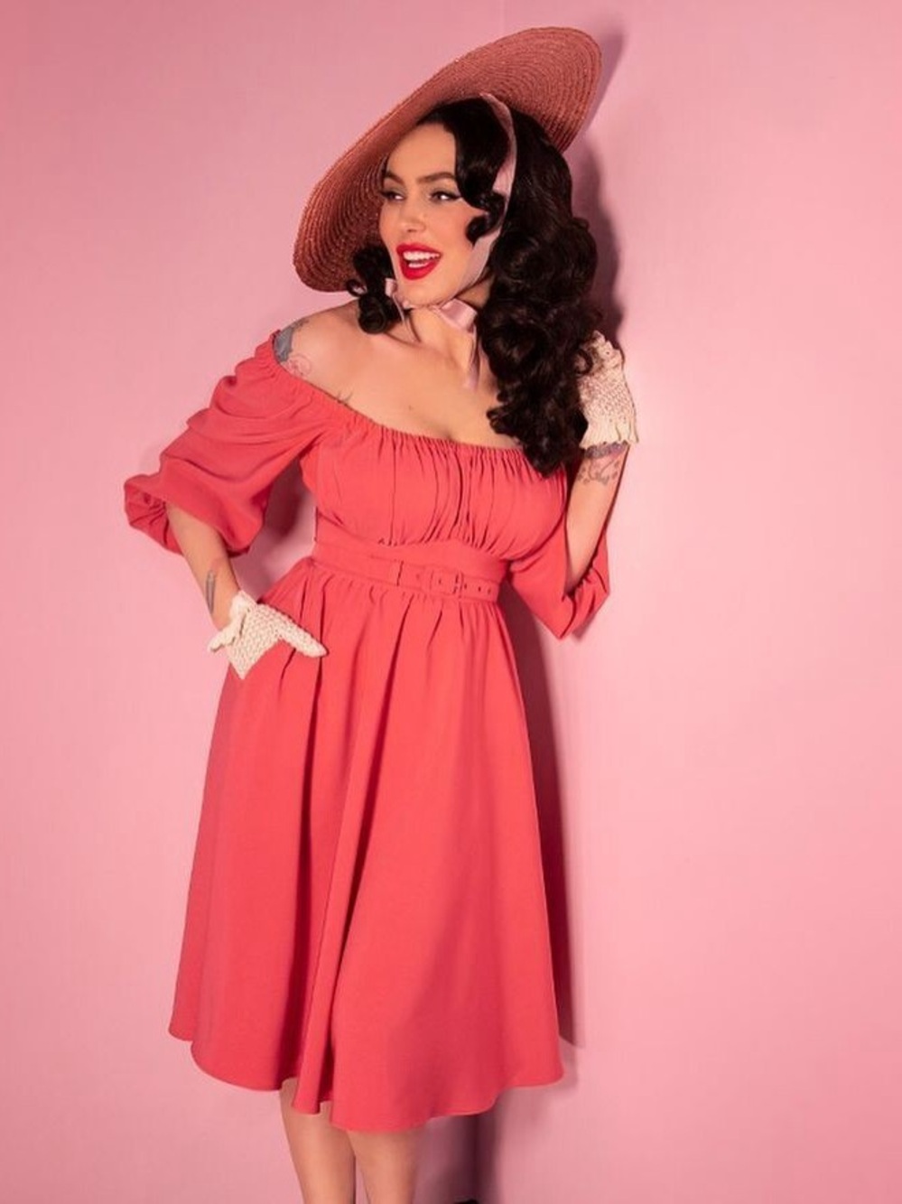 Vixen by Micheline Pitt- Vacation Dress in Coral 🪸
